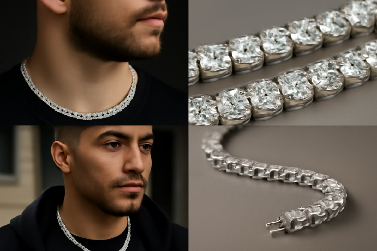 Men's Natural Earth-Mined Diamond Gold Chain 22 Inches 8.8 CARATS 4.5mm