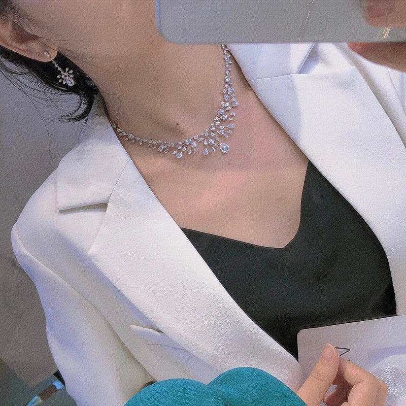 Luxury Natural Diamond Necklace 3.50 CT