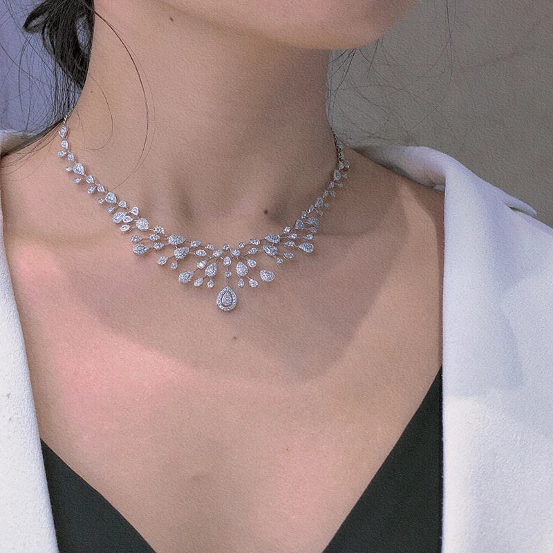 Luxury Natural Diamond Necklace 3.50 CT